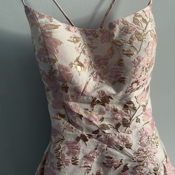 Rose Embossed Pink Dress - Picture 7 of 9